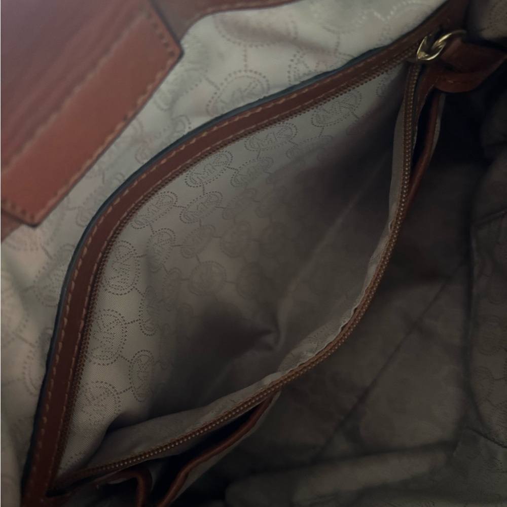 Michael Kors Hamilton Crossbody Tote Brown Purse Bag - Picture 14 of 16